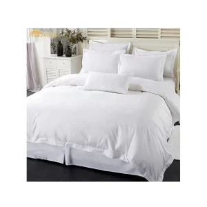 100% Cotton Bed Sheet Set Customized White Color Designs Bedding Sets Environmental All Season Comforter Set for Luxury Hotel