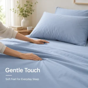 100 Cotton Bed Sheet Set Soft Breathable Plain Color Fitted Sheet Flat Sheet Home Textile Bedding OEM ODM