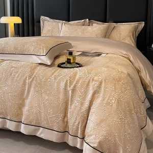 100% Cotton Bedding Set High-End Geometric Print Duvet Cover Four-Piece for Home Hotel Quality Grade