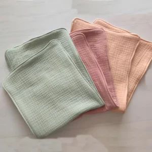 100% Cotton Burp Rag & Shoulder Cloth 4-Layer Double Gauze Woven Eco-Friendly Soft Organic Muslin for Bathroom Use