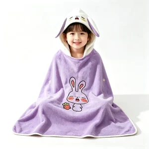 100% Cotton Child Poncho Gauze Digital Print Carton Pattern Soft Quick Dry Wearable Eco Friendly Bathroom Bath & Beach Towel