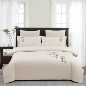 100% Cotton Comforter Set Polyester Filling Embroidery 3Pcs Bedding with Pillowcases for Bedroom