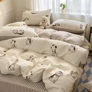 100% Cotton Comforter Set Woven Brushed Fabric Flat Bed Sheet for Bedrooms