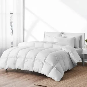 100% Cotton Cover Goose Down Filled Comforter 230GSM Washable Home Hotel Use Solid Color (Single Queen King Size)