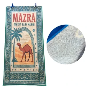 100% Cotton Custom Made Logo Private Label Digital Printing Sublimated Design Cotton Beach Towels with Logo Velour Beach Towel