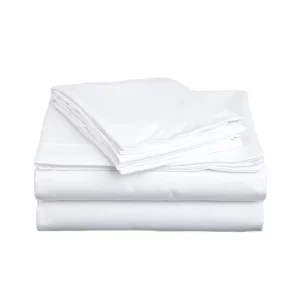 100% Cotton Custom White Plain Dyed Hotel Home Flat Sheets Queen King Size Bed Fitted Sheets for Hospitals Babies