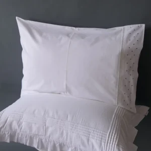 100% Cotton Duvet Cover Set With Embroidery White Pillowcase