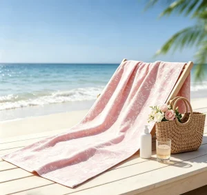 100% Cotton Eco Friendly Double Sided Jacquard Bath Towels Soft Highly Absorbent Modern Luxury All Season for Beach