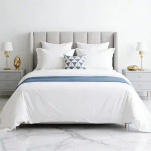 100% Cotton Eco Friendly Luxury Hotel Bedding Set 6040s Hotel Linen Durable 4 Piece Fitted Sheet Pillowcases Duvet Cover King