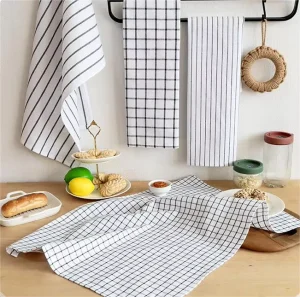 100% Cotton Eco-Friendly Super Absorbent Quick-Dry Soft Child-Proof Kitchen Towel Hand Tea Towels Woven Technique Customizable