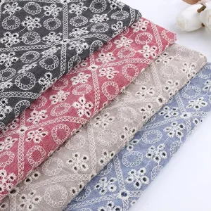 100% Cotton Embroidered Breathable Water Resistant Denim Fabric for Women Boys & Girls Dresses & Accessories