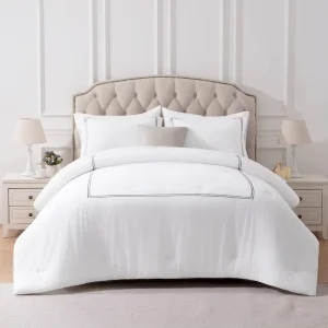 100% Cotton Embroidered Duvet Cover Set 3Pcs With Saith Stitching Bedding Linen for Hotel Home Resort