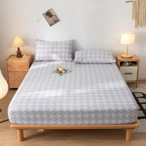 100% Cotton Fitted Sheet Breathable Soft Flat Sheet Hotel Hospital King Queen Size Cartoon Plain Anti-Mite Antibacterial
