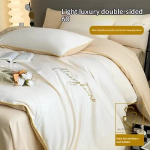 100% Cotton Four Piece Bed Sheet and Duvet Cover Set New Light Luxury High End Antibacterial Four Season Universal