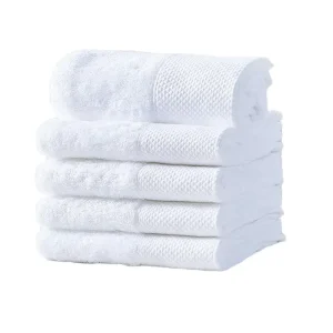 100% Cotton Hotel Bath Towels Super Absorbent Custom Logo White for Spa Resort Beauty Salon Bulk Supply