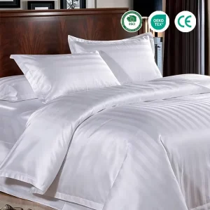 100% Cotton Hotel Bedding Set White Soft Breathable Queen Duvet Cover Fitted Sheet Pillowcase