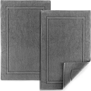 100% Cotton Jacquard Bath Mat Luxury Customized Hotel Style Bathroom Floor Towel Embroidered Tufted Modern Cut Pile for Home Use