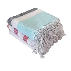 100% Cotton Jacquard Beach Towel Light Weight Sand Free for Turkish Bath and Beach Made in Turkey