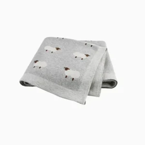100% Cotton Jacquard Sheep Knitted Breathable Skin-friendly Airplane Four Seasons Baby Throw Swaddle Blanket