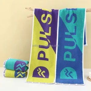 100% Cotton Jacquard Sports Towels 550 GSM Thick Woven Terry Loops Soft Strong Absorbency Square Cartoon Gym