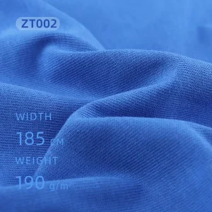 100% Cotton Knitted Fabric Plain Dyed Breathable Eco Friendly 190GSM Heavyweight for Girls Garment and Costume Use