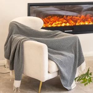 100% Cotton Large 125*180cm Jacquard Plain Decor Bedding Thick Turkish Towel Blanket Premium Throw