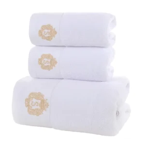 100% Cotton Luxury Hotel Bath Towel Set Custom Logo Design with High Quality Premium Gift Box Including Tub Mats