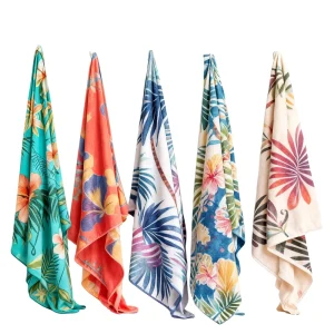 100% Cotton Luxury Soft Plush Oversized Beach Towel Striped Pool Cabana Tropical Super Absorbent Yarn Dyed Jacquard Quick Dry
