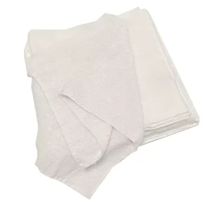 100% Cotton Mechanic Towel Rags Strong Water Oil Absorbent Pure White Industrial Cleaning 40-60cm Customizable Size