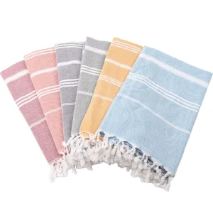 100% Cotton Microfiber Striped Turkish Tassels Beach Towels Natural Organic Soft Luxury All Season Customized