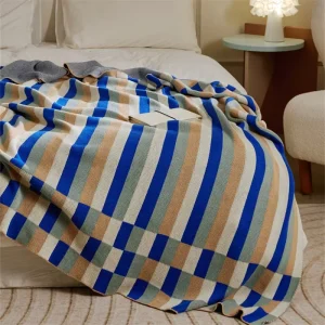 100% Cotton Modern Celebrities Pattern Breathable Skin Friendly All Season Lightweight Knit Throw Blanket for Bed PXSJ