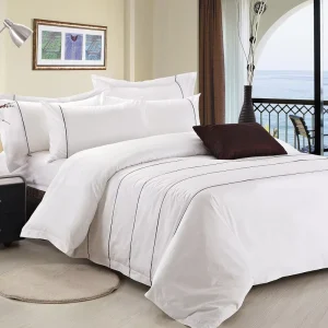 100% Cotton Modern Hotel Bedding Sets Fitted & Flat Sheets Duvets and Bed Sheet Pillow Case Duvet Cover