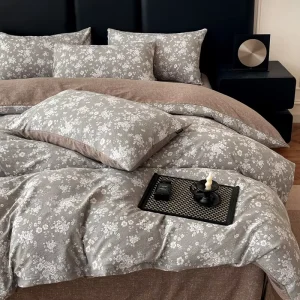 100% Cotton Modern Jacquard Comforter Set King Size Water Resistant Organic
