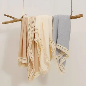 100% Cotton Modern Solid Receiving Newborn Woven Raschel Throw Baby Swaddle Blanket Breathable Wrap Four Seasons Airplane Use