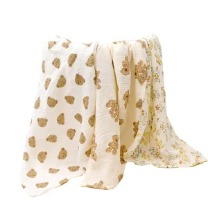 100% Cotton Muslin Baby Swaddle Blanket Double Layer Newborn Receiving Blanket Infant Wrap Sleeping Bag Baby Hospital Blanket