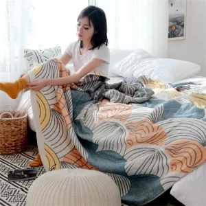 100% Cotton Muslin Bed Cover Solid Pattern Eco Friendly Home Textile Blanket Sofa Bedspread Throw Towel for Beds Towel Blankets