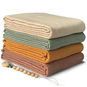 100% Cotton Muslin Swaddling Raschel Woven Blanket Eco Friendly New Baby Blanket for Boys and Girls