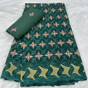 100% Cotton Nigerian Lace Fabric Embroidered Cotton Swiss Lace Fabric