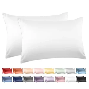 100% Cotton Pillowcase Set Soft Breathable Bed Pillow Covers Skin Friendly Durable Hotel Quality for Home Bedroom