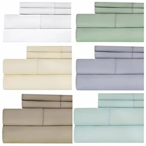 100% Cotton Queen Sheet Set 300 Thread Count Eco Friendly Knitted Flat Bed Sheet Fitted Sheet Set