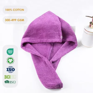 100% Cotton Quick Dry Hair Drying Towels with Super Absorbent Properties OEKO TEX Certified 300 499 GSM 24cm*66cm