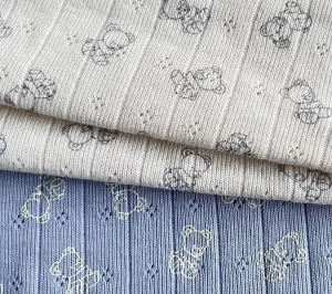 100% Cotton Rib Knit Fabric Interlock Knitted Fabric for Shirt Clothes Pants Dress
