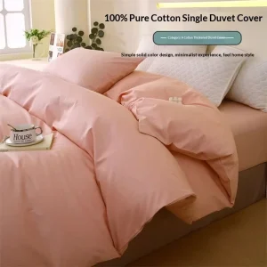 100% Cotton Single Piece Duvet Cover Set Pillowcase Long Staple Cotton High Density Pure Cotton Twill Solid Color Duvet Cover