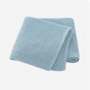100% Cotton Soft Swaddle Wrap Blanket Knit Crochet Solid Anti Pilling Heirloom Stroller Crib Toddler Throw Blanket