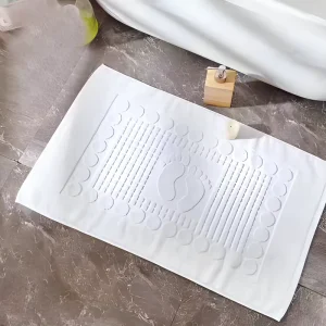 100% Cotton Solid Color Hotel Floor Mat Quick Dry Eco Friendly Water Absorbent Non slip Custom Logo for Bathroom