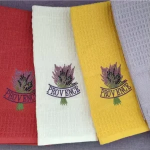 100% Cotton Solid Color Square Kitchen Tea Towels & Face Cloths Soft with Embroidered Custom Logo Printing Quick Dry Feature