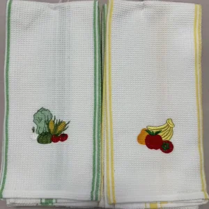 100% Cotton Solid Color Square Kitchen Tea Towels & Face Cloths Soft with Embroidered Custom Logo Printing Quick Dry Feature