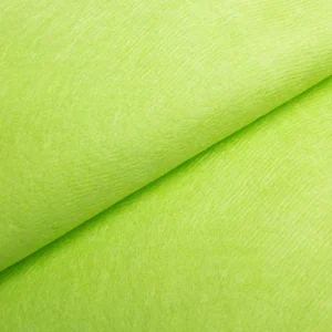 100% Cotton Spunlace Nonwoven Fabric Green Plain Embossed Breathable and Antistatic Lining Cloth with Cross Style