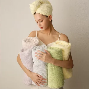 100% Cotton Super Absorbent Women Bathing Wash Hair Wrap Towel Hair Quick Drying Cap Towel Soft Hair Towel Turban