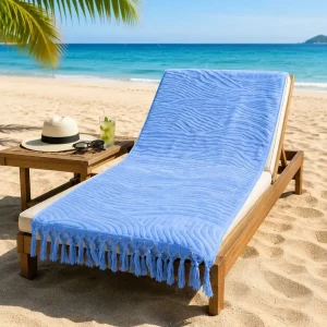 100% Cotton Terry Fabric Pool Beach Towel Custom Design Woven Bath Beach Towel